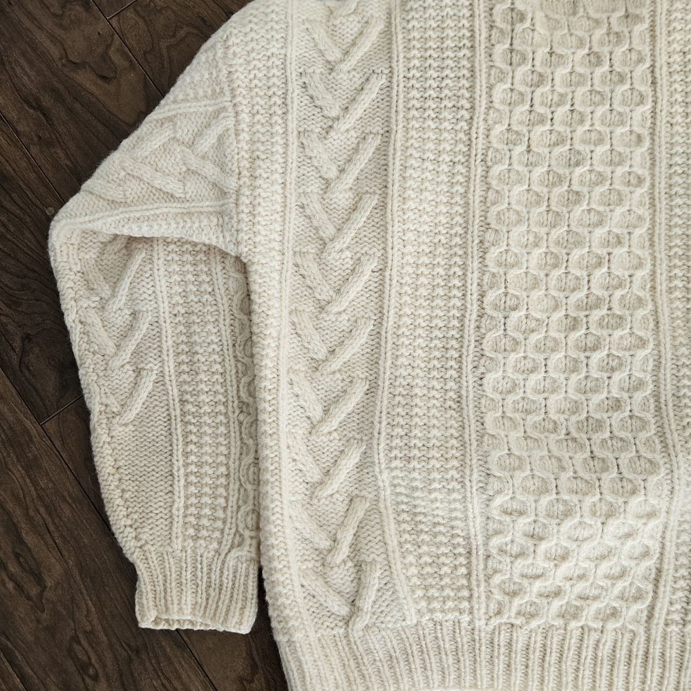 Vintage IZOD Hand Knit Shetland Wool Nordic Fair Isle Sweater Mens Large - Picture 8 of 9